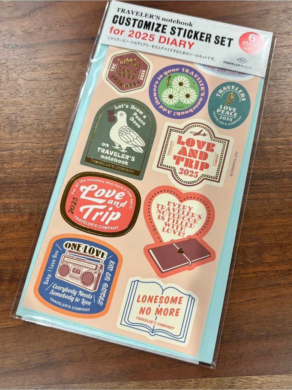 Traveler's Notebook Customize Sticker Set – Peach & Multicolor